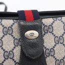 GUCCI GG Supreme Sherry Line Shoulder Bag PVC Navy Gold 10 02 024 Auth 177436-14