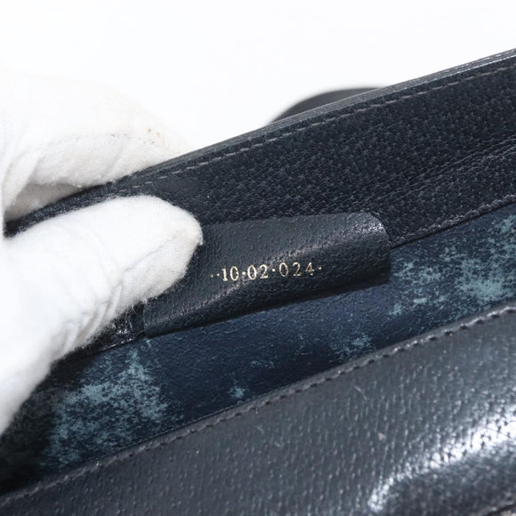 GUCCI GG Supreme Sherry Line Shoulder Bag PVC Navy Gold 10 02 024 Auth 177436