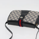 GUCCI GG Supreme Sherry Line Shoulder Bag PVC Navy Gold 10 02 024 Auth 177436-6