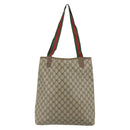 GUCCI GG Supreme Web Sherry Line Bag PVC Beige Red Green 89 02 003 Auth 177437-2