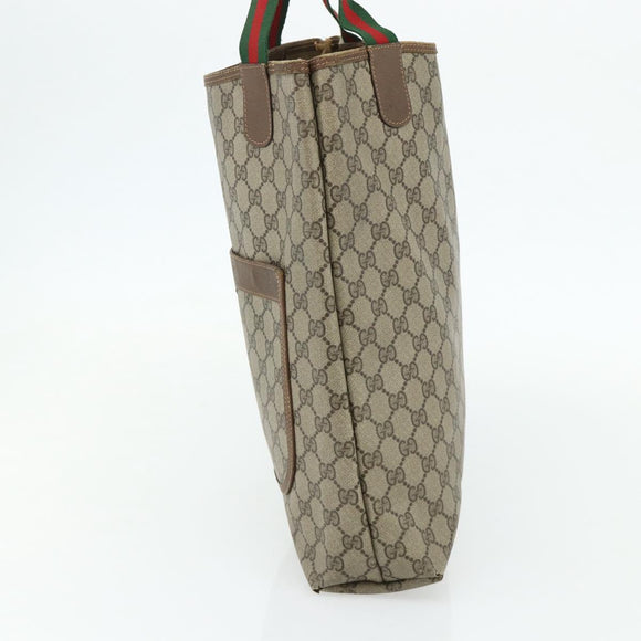 GUCCI GG Supreme Web Sherry Line Bag PVC Beige Red Green 89 02 003 Auth 177437