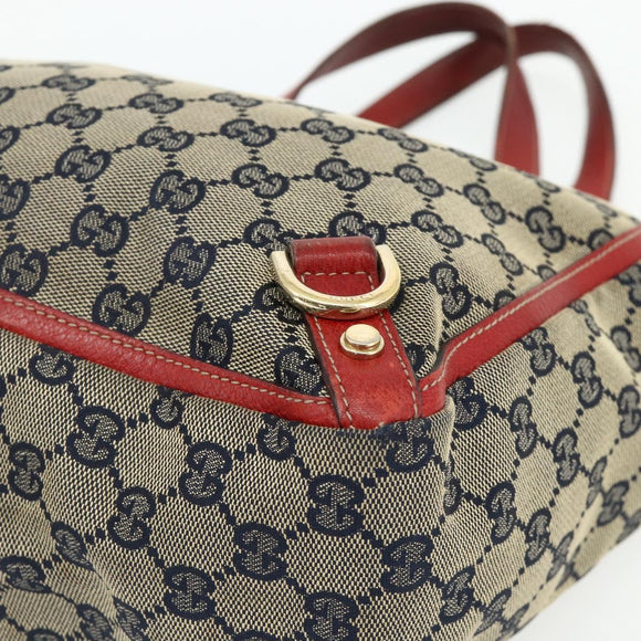GUCCI GG Canvas Abbey Hand Bag Beige Gold 130739 Auth 177438