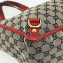 GUCCI GG Canvas Abbey Hand Bag Beige Gold 130739 Auth 177438-14