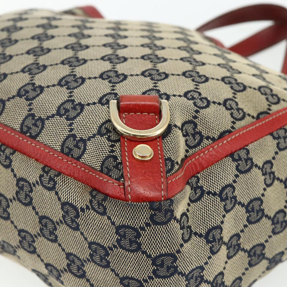 GUCCI GG Canvas Abbey Hand Bag Beige Gold 130739 Auth 177438