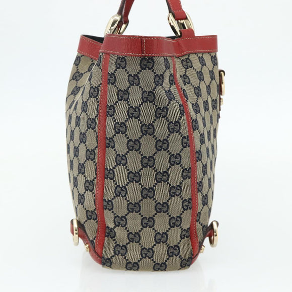 GUCCI GG Canvas Abbey Hand Bag Beige Gold 130739 Auth 177438