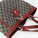 GUCCI GG Canvas Abbey Hand Bag Beige Gold 130739 Auth 177438-6