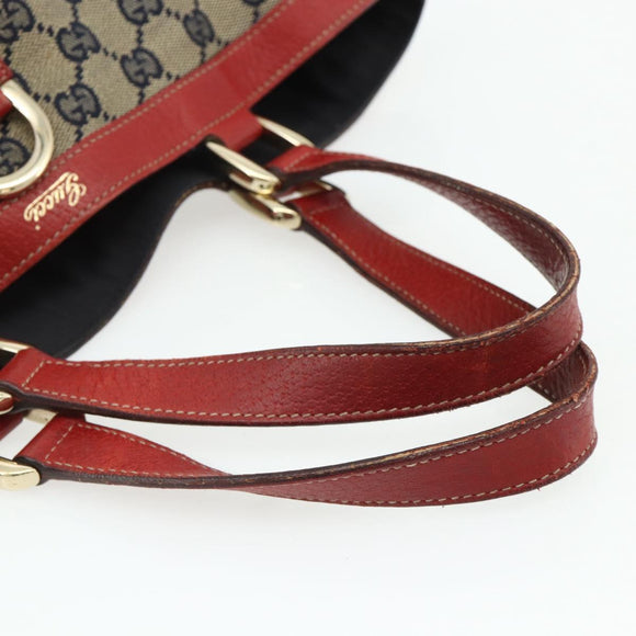 GUCCI GG Canvas Abbey Hand Bag Beige Gold 130739 Auth 177438