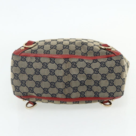 GUCCI GG Canvas Abbey Hand Bag Beige Gold 130739 Auth 177438