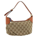 GUCCI GG Canvas Sherry Line Hand Bag Beige Gold 224093 Auth 177439A-1