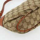 GUCCI GG Canvas Sherry Line Hand Bag Beige Gold 224093 Auth 177439A-11