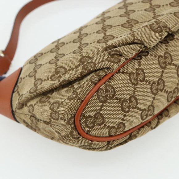 GUCCI GG Canvas Sherry Line Hand Bag Beige Gold 224093 Auth 177439A