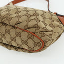 GUCCI GG Canvas Sherry Line Hand Bag Beige Gold 224093 Auth 177439A-12