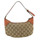 GUCCI GG Canvas Sherry Line Hand Bag Beige Gold 224093 Auth 177439A-3