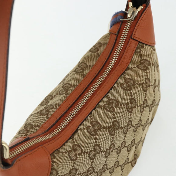 GUCCI GG Canvas Sherry Line Hand Bag Beige Gold 224093 Auth 177439A