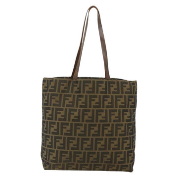 FENDI Zucca Canvas Hand Bag Brown Black Auth 177441 - 0