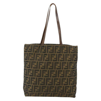 FENDI Zucca Canvas Hand Bag Brown Black Auth 177441 - 0