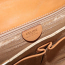 CELINE Macadam Canvas Horse Carriage Bag PVC Leather Brown Gold Auth 177443A-16