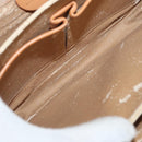 CELINE Macadam Canvas Horse Carriage Bag PVC Leather Brown Gold Auth 177443A-17