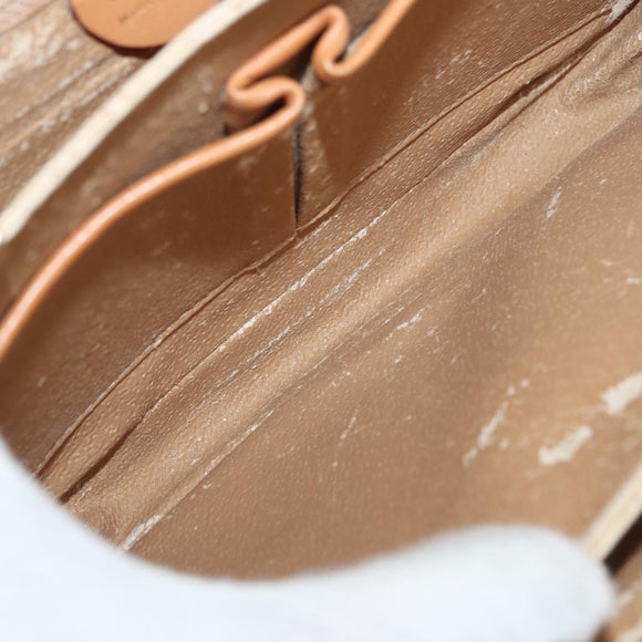 CELINE Macadam Canvas Horse Carriage Bag PVC Leather Brown Gold Auth 177443A