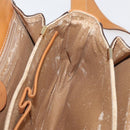 CELINE Macadam Canvas Horse Carriage Bag PVC Leather Brown Gold Auth 177443A-18