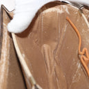 CELINE Macadam Canvas Horse Carriage Bag PVC Leather Brown Gold Auth 177443A-19