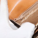 CELINE Macadam Canvas Horse Carriage Bag PVC Leather Brown Gold Auth 177443A-22