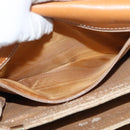 CELINE Macadam Canvas Horse Carriage Bag PVC Leather Brown Gold Auth 177443A-23