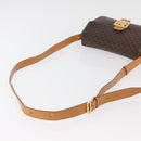 CELINE Macadam Canvas Horse Carriage Bag PVC Leather Brown Gold Auth 177443A-7