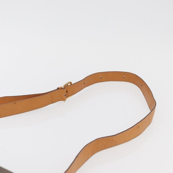 CELINE Macadam Canvas Horse Carriage Bag PVC Leather Brown Gold Auth 177443A