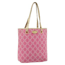 CELINE Paris Macadam Canvas Tote Bag Denim Pink Gold Auth 177444A-1