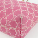 CELINE Paris Macadam Canvas Tote Bag Denim Pink Gold Auth 177444A-9