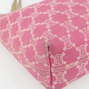 CELINE Paris Macadam Canvas Tote Bag Denim Pink Gold Auth 177444A-14
