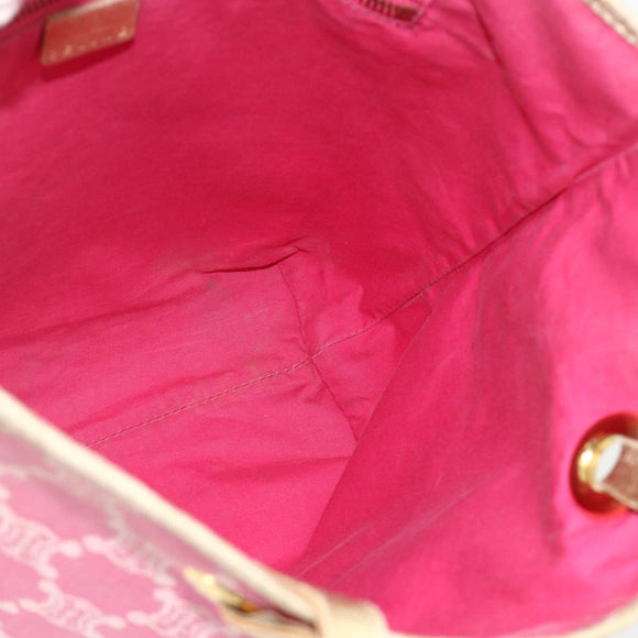 CELINE Paris Macadam Canvas Tote Bag Denim Pink Gold Auth 177444A