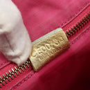 CELINE Paris Macadam Canvas Tote Bag Denim Pink Gold Auth 177444A-12