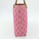 CELINE Paris Macadam Canvas Tote Bag Denim Pink Gold Auth 177444A-3