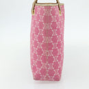 CELINE Paris Macadam Canvas Tote Bag Denim Pink Gold Auth 177444A-4