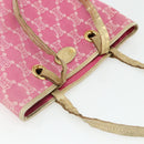 CELINE Paris Macadam Canvas Tote Bag Denim Pink Gold Auth 177444A-6