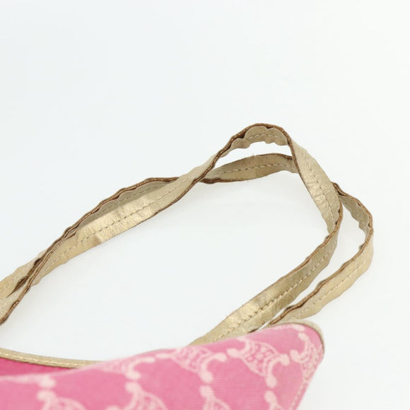 CELINE Paris Macadam Canvas Tote Bag Denim Pink Gold Auth 177444A