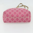 CELINE Paris Macadam Canvas Tote Bag Denim Pink Gold Auth 177444A-5