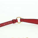 Miu Miu Chain Dahlia Shoulder Bag Leather Red Gold Auth 177448A-15