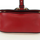 Miu Miu Chain Dahlia Shoulder Bag Leather Red Gold Auth 177448A-6