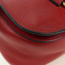Miu Miu Chain Dahlia Shoulder Bag Leather Red Gold Auth 177448A-16