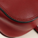 Miu Miu Chain Dahlia Shoulder Bag Leather Red Gold Auth 177448A-18