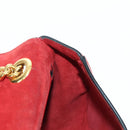 Miu Miu Chain Dahlia Shoulder Bag Leather Red Gold Auth 177448A-27