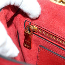 Miu Miu Chain Dahlia Shoulder Bag Leather Red Gold Auth 177448A-28