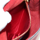 Miu Miu Chain Dahlia Shoulder Bag Leather Red Gold Auth 177448A-29