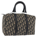 Christian Dior Trotter Canvas Boston Bag Navy Silver Auth 177449-1