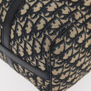 Christian Dior Trotter Canvas Boston Bag Navy Silver Auth 177449-14