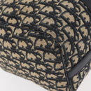 Christian Dior Trotter Canvas Boston Bag Navy Silver Auth 177449-15