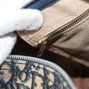 Christian Dior Trotter Canvas Boston Bag Navy Silver Auth 177449-19